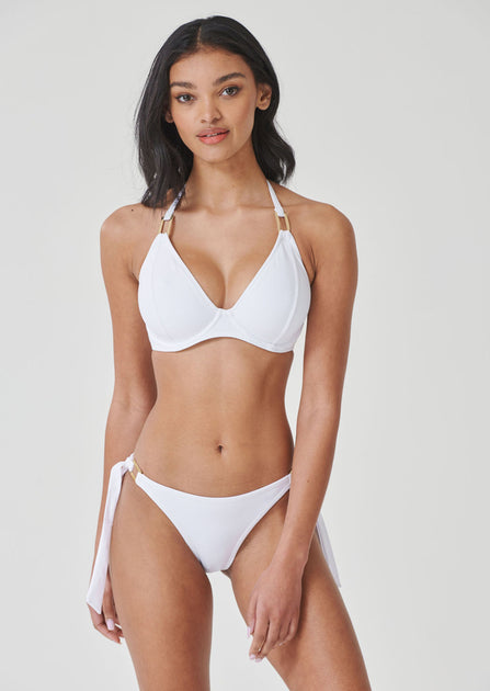 Miss Mandalay ICE WHITE Boudoir Beach Underwire Bikini Swim Top