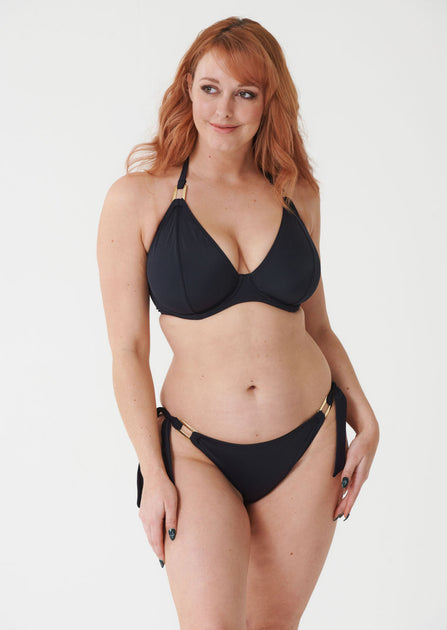 Fuller Bust Dakota Tonal Print Cut Out Underwired Halter Bikini Top, D –  Miss Mandalay