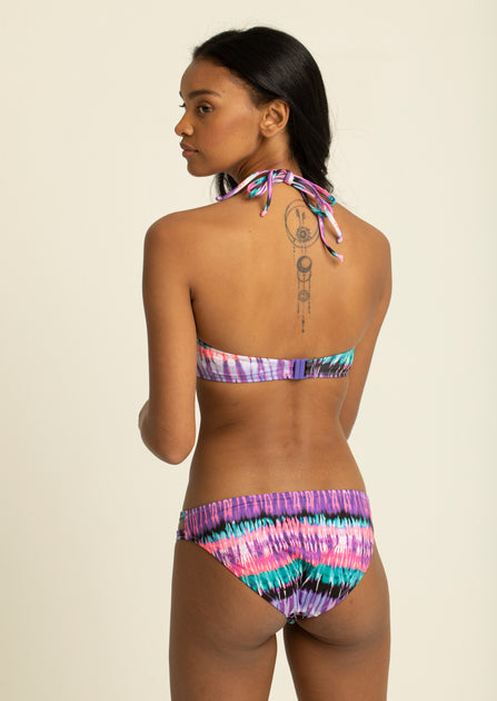 Maya Bikini Top by Miss Mandalay, Pink Mix, Halterneck Bikini
