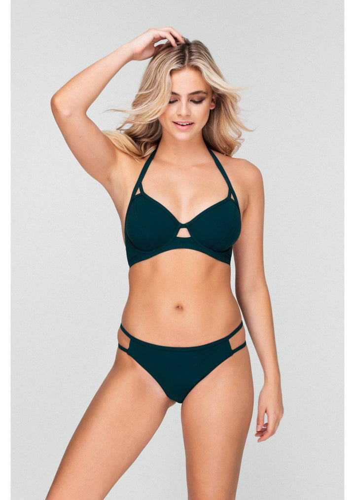 Fuller Bust Icon Forest Green Underwired Halter Bikini Top, D-GG Cup S –  Miss Mandalay