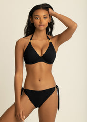 Fuller Bust Boudoir Beach Black Underwired Halter Bikini Top, D-GG Cup – Miss  Mandalay