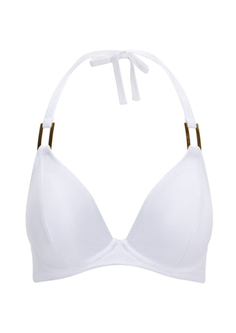 Fuller Bust Boudoir Beach White Underwired Padded Triangle Bikini