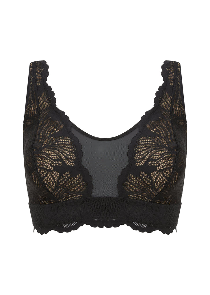 Buy DD-GG Black Recycled Lace Comfort Full Cup Bra 38DD