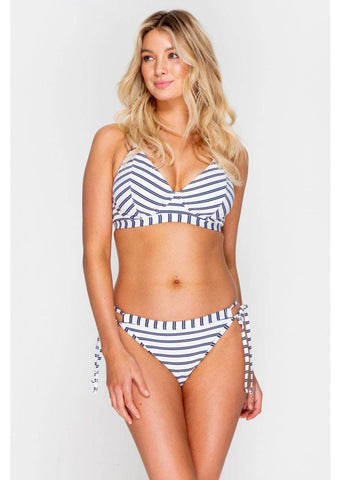 Fuller Bust Beachcomber Navy Stripe Underwired Halter Bikini Top