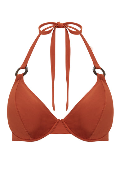 Fuller Bust Beachcomber Red Stripe Underwired Halter Bikini Top, D-GG –  Miss Mandalay